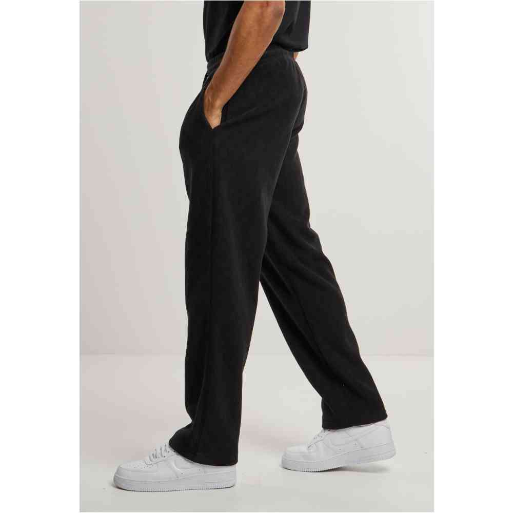 Urban Classics - Jacquard Velvet Wide Pantalon de jogging homme - Noir